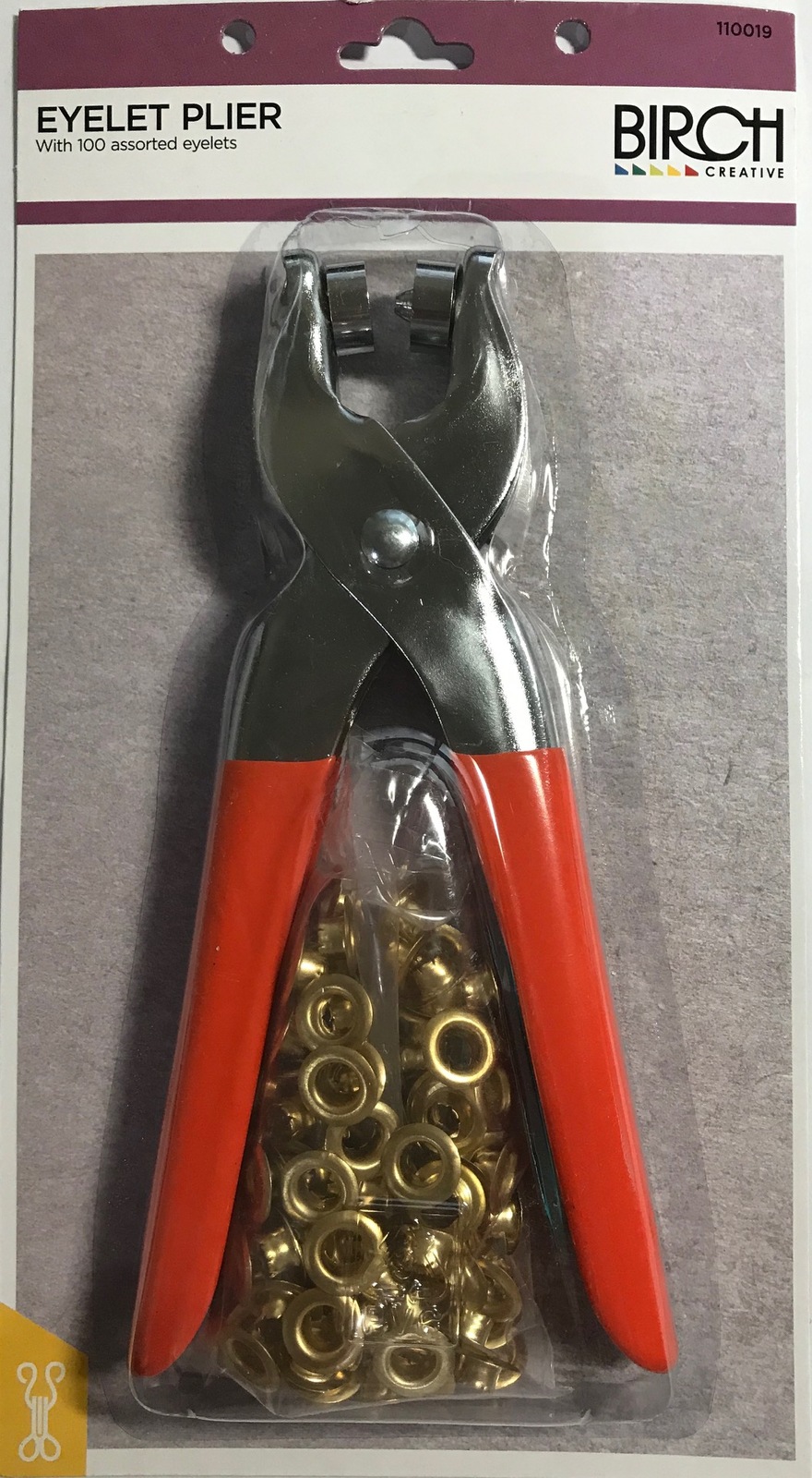 Birch Eyelet Plier With 100 Eyelets Large