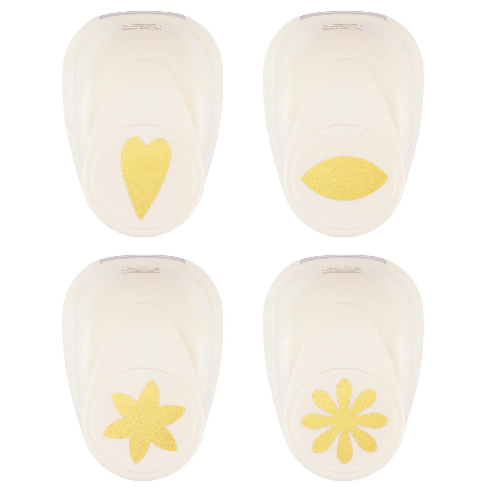 Vaessen Creative Craft Punch Set Heart Petal & Flowers 4pcs