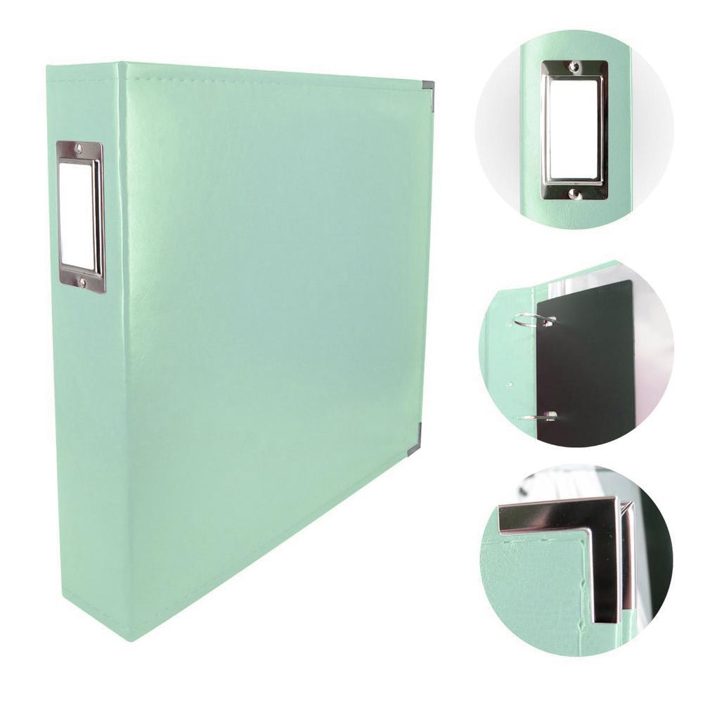 Couture Creations Classic Superior Leather 12x12 Album Powder Blue/Mint