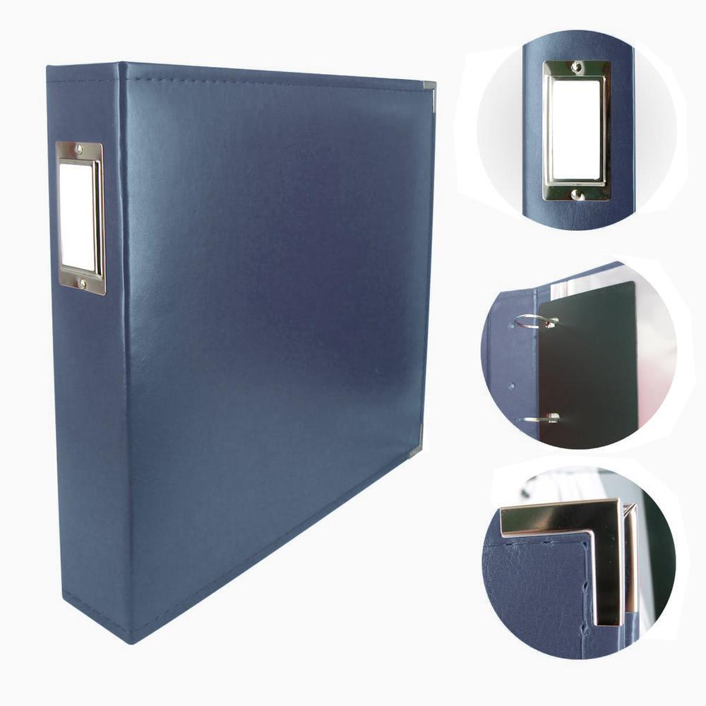 Couture Creations Classic Superior Leather 12x12 Album Cobalt Blue