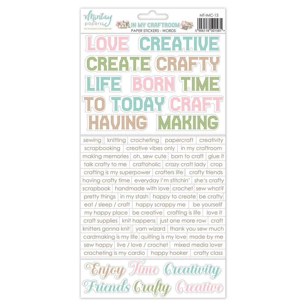 Mintay Papers 6x12 Stickers Sheet (Words) In My Craft Room