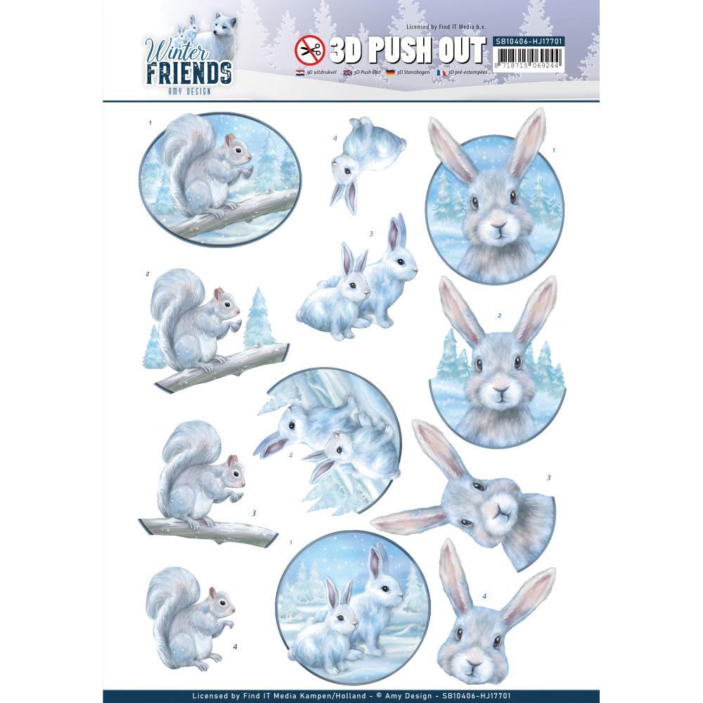 Amy Design 3D Decoupage A4 Sheet Winter Friends Arctic Friends