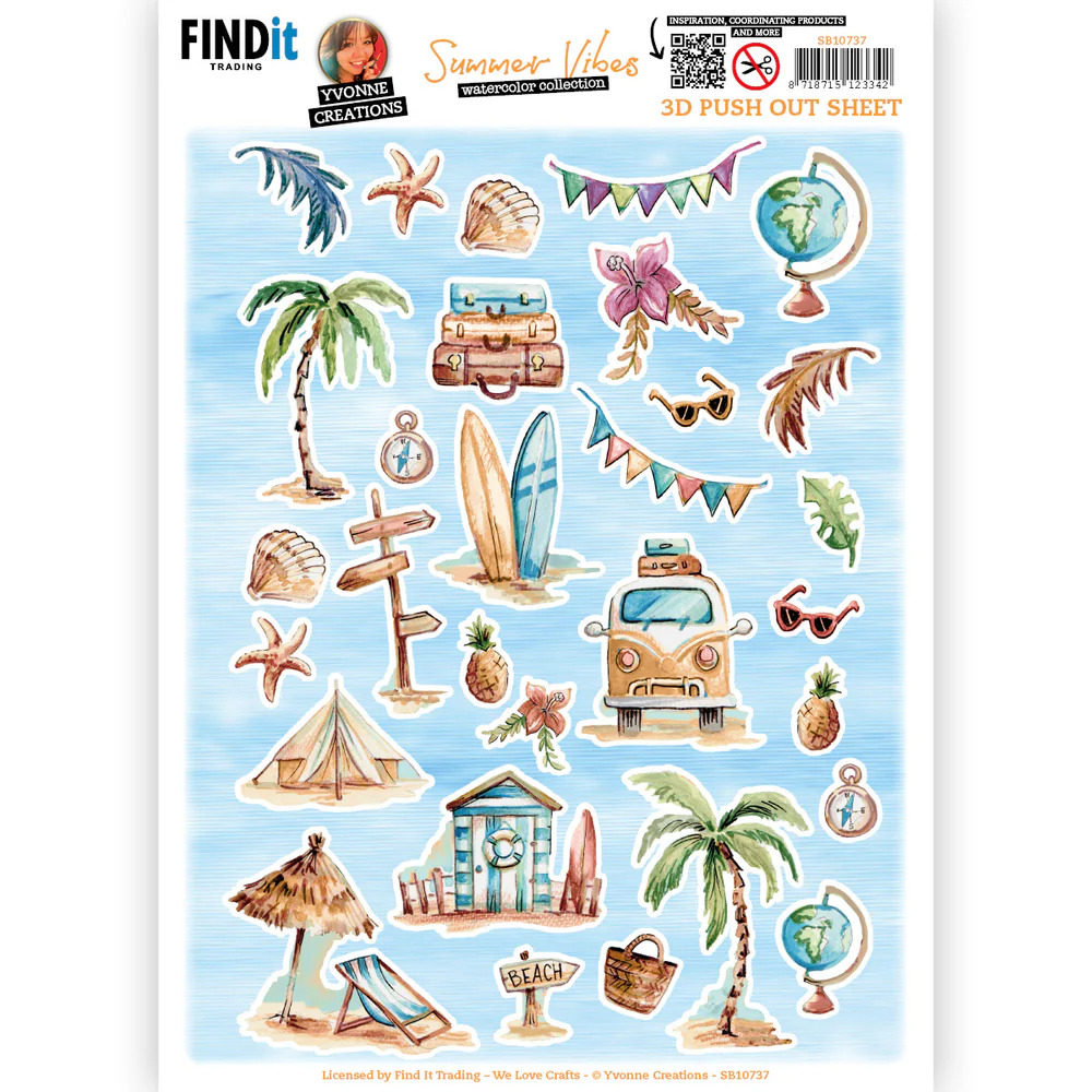 Yvonne Creations 3D Pushout - Summer Vibes - Small Elements A - SB10737