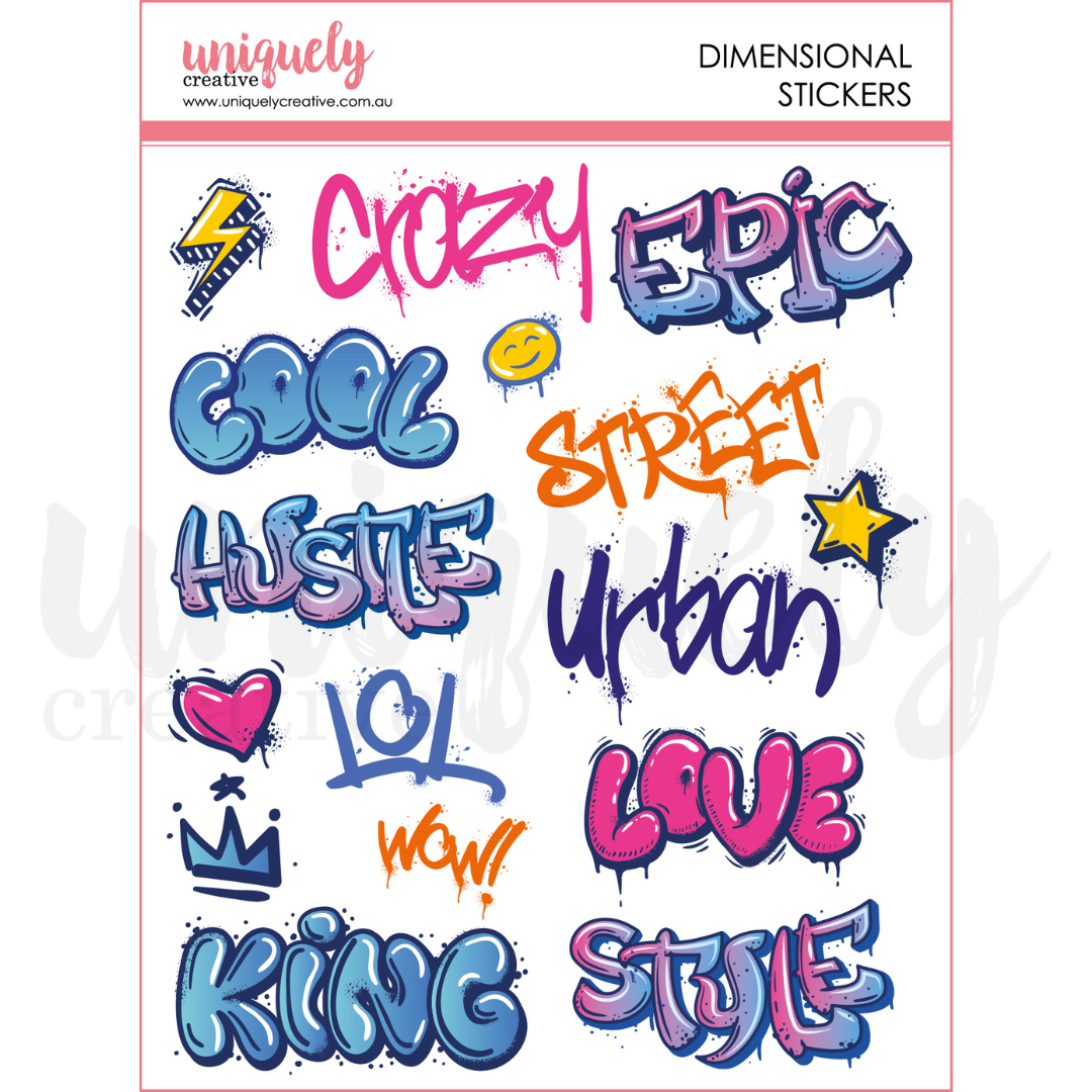 Uniquely Creative Dimensional Stickers Steampunk Graffiti